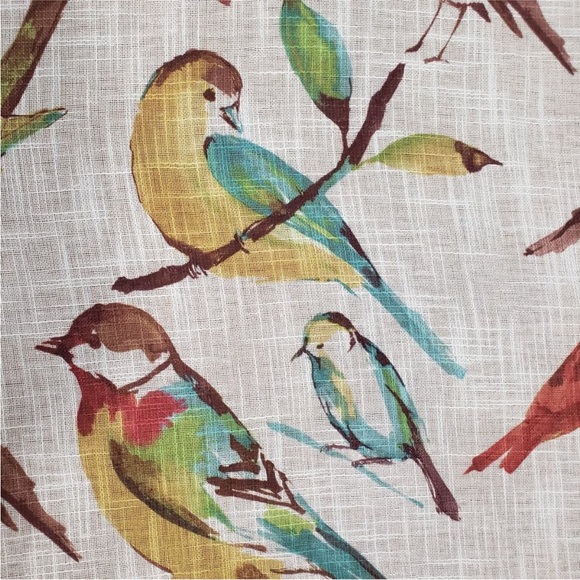 Pier 1 Imports Sheer Bird Watercolor Curtain Panels Grommets 50x84" Set of 2 - Picture 9 of 14